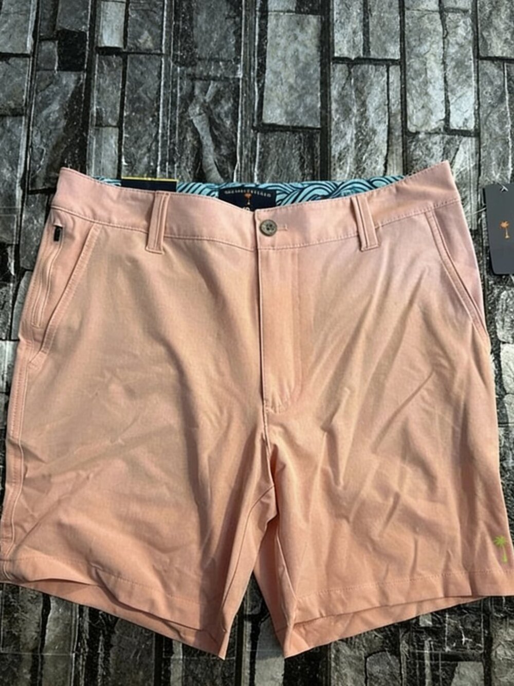 NWT Margaritaville Mens 30 Coral Moisture Wicking Performance UPF Shorts 7" Golf